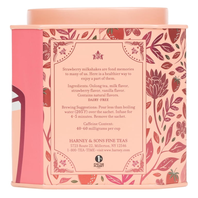 Harney and Sons, Strawberry Milkshake Tea, 30 Sachets - Walmart.com