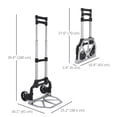 thumbnail image 3 of HOMCOM Folding Hand Truck Portable Luggage Handcart Silver, 3 of 10