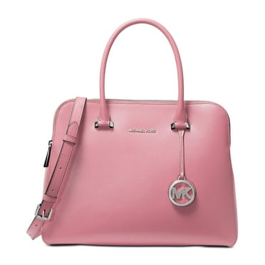 Michael Kors Houston Double Zip Crossgrain Leather Satchel Pale Lilac