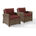thumbnail image 2 of Ensemble de Canapé en Osier pour Patio de 3 Pcs avec Canapé et Ensemble de 2 Chaises en Sangria, 2 of 3
