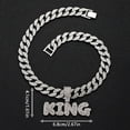 thumbnail image 5 of Hip Hop KING Letter Pendant Necklace With Cuban Chain 15mm Crystal Iced Out Bling Hip Hop Jewelry Necklaces Street Dance Accessories Fashion Creative Gifts, 5 of 6