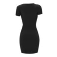 thumbnail image 5 of Ichuanyi Woman Dress, Clearance Summer Women's Fashion Casual Solid Color V-Neck Sexy Slim Short Sleeve Dress, 5 of 7