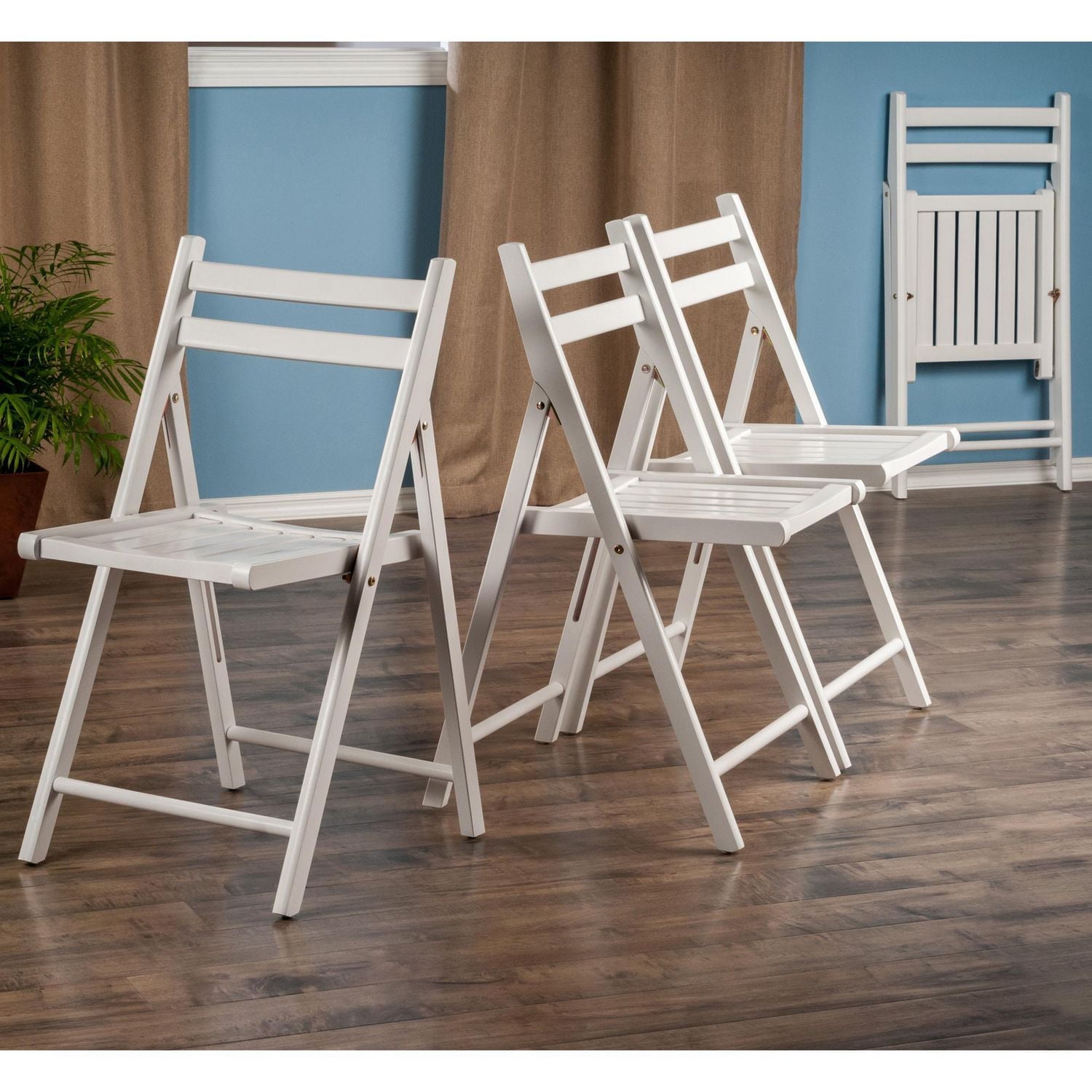 Ensemble de chaises pliantes Robin 4 pièces Blanc