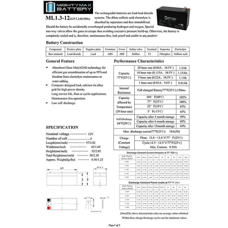 Backup Battery - 12V - 1.2AH 000000004039 - GENUINE MERCEDES