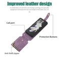 thumbnail image 3 of Dteck for Samsung Galaxy Z Flip3 Crossbody Wallet Case with Card Holder Zipper Pocket Lanyard Shoulder Strap, PU Leather Shockproof Protective Flip Cover for Galaxy Z Flip3 5G,Purple, 3 of 7
