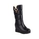 thumbnail image 1 of Zapatos de mujer talla grande, para otoño/invierno, de algodón, con suela gruesa y pelo grueso, de manga media, con suela deslizante, para correr, botas vaqueras., 1 of 8