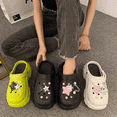 thumbnail image 4 of Non-Slip 30° Tilt Textured Outsole Hollow Grip Platform Sandals - Odorless, Soft Elastic, Eco-Friendly, Leg-Lengthening Design, Star Pattern, Black, Size 40-41 - Comfortable Cotton-Like Walking, 4 of 6