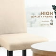 thumbnail image 6 of Furmax 4-Piece Upholstered Dining Chair with Wooden Legs, Fabric, Beige, 6 of 7