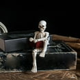 thumbnail image 2 of Halloween Skeleton Statue Gothic Reading Figurines For Indoor Decor Fireplace Bookshelf & Display Halloween Decor Sculpture For Themed, 2 of 4