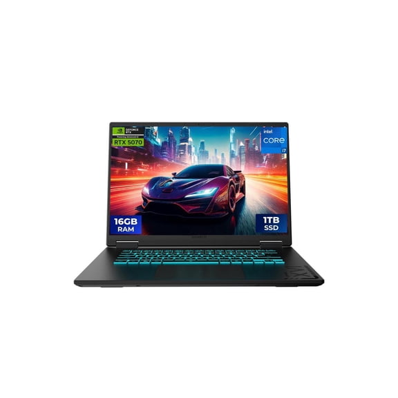 GIGABYTE Gaming A16 16" Laptop, Intel Core i7-13620H, 16GB RAM, 1TB SSD, GeForce RTX 5070, 165Hz IPS, Black Steel, CWHI3US894SH