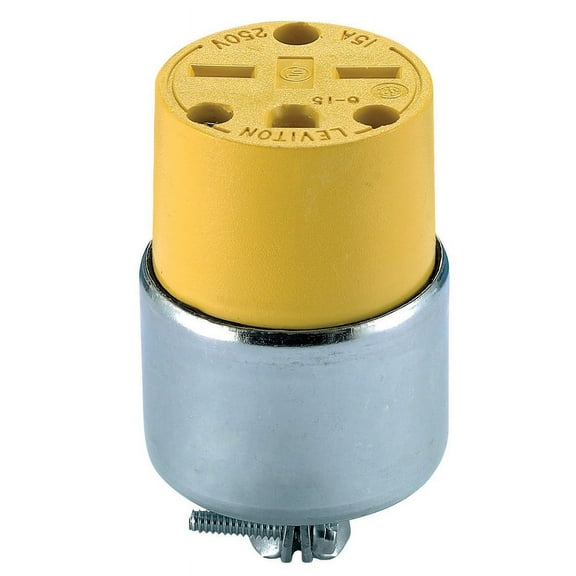 Leviton 000-615CA 15A 250V Com Grade Straight Blade Armored Connector