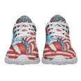 thumbnail image 5 of God Bless America Shoes Rooster American Flag US Print Sneakers Lightweight Comfortable Running Shoes for Men Women White Size 4, 5 of 7