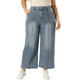 thumbnail image 1 of Pantalones de mezclilla de talla grande para mujer Agnes Orinda, de pierna ancha, casuales, con bolsillos, 3X, azul grisáceo, 1 of 6