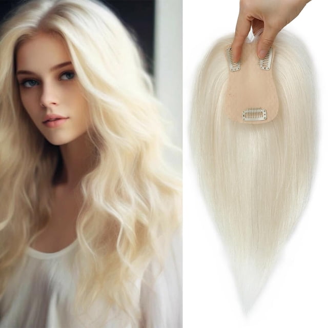 Hair Toppers EROADE, cabello humano real, 165% de densidad, para mujer