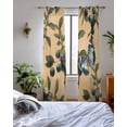 thumbnail image 3 of Blueberry Spring Leaves Sheer Curtains 63 Inch Length 2 Panels Set for Living Room/Bedroom, Brown Botanical Branches Kitchen Curtains Grommet Semi-Sheer Curtains Drapes Window Treatments 42"x63"x2, 3 of 7