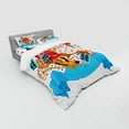 thumbnail image 3 of Ambesonne Cartoon Bedding Set 3 Pcs, Fantasy World Cards Clocks, Twin XL, Multicolor, 3 of 3