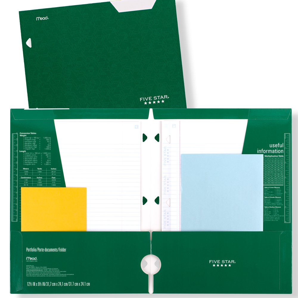 Five Star 4-Pocket Paper Folder, Forest Green (331060D-WMT22) - image 4 of 7