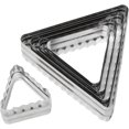 thumbnail image 1 of Ateco Double Sided Triangle Cutters in Graduated Sizes, Fluted & Plain Edges, Stainless Steel, 6 Pc Set, 1 of 1