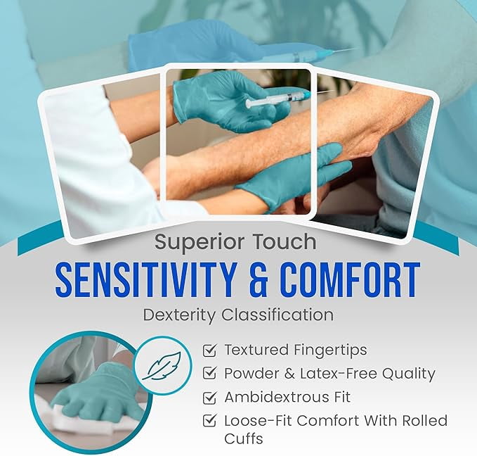 DASH Alasta Aloe Nitrile Exam Grade Disposable Gloves, Chemo Tested, Green, 3.9 mil, 100/Box, Small