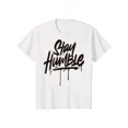 thumbnail image 1 of Camiseta "Mantente humilde" de algodón puro transpirable, talla grande, para hombre | Casual y elegante, lavable a máquina, con estampado de letras., 1 of 6