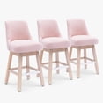 thumbnail image 3 of WestinTrends 26" Upholstered Swivel Counter Height Bar Stools (Set of 3), Dusty Peach, 3 of 13