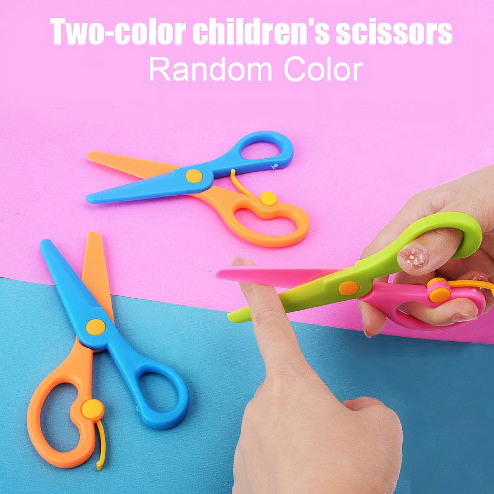 4Pcs Preschool Training Scissors Children Safety Scissors Pre-School  Training Scissors Safety Scissors Art Craft Scissors，Assorted Colors(4  colors)