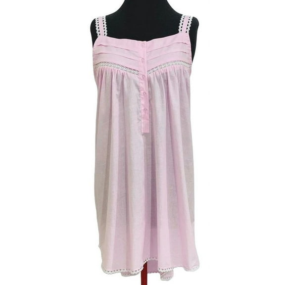 SoieRose 100% Cotton Pink Victorian Night Gown - SR1080