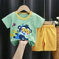 thumbnail image 2 of Uxgjfwu Toddler Summer Clothing Sets Printing Shorts Short Sleeve Tops Outfit Sets Round-Neck Shorts Sets, 2 of 4