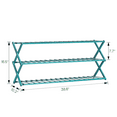 thumbnail image 2 of Magshion Bamboo 3 Tiers Folding Installation-Free 18 Pairs Storage Shoes Rack, Green, for Home, 2 of 11