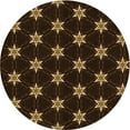 thumbnail image 1 of Ahgly Tapis Rond Lavable en Machine Intérieur Transitionnel Brun Selle, 3 Pieds Rond, 1 of 7