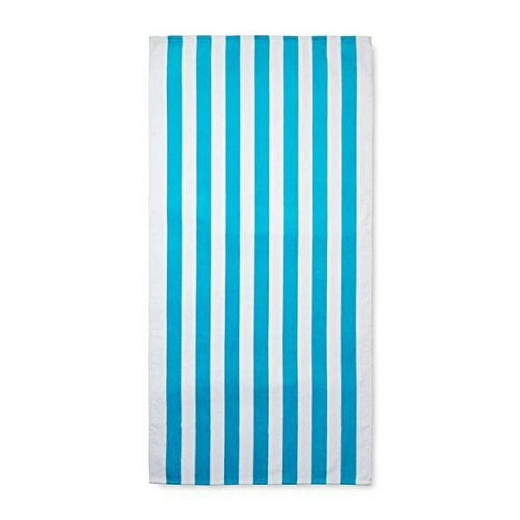 Cabana stripes turquoise color velour brazilian Resort Beach towel 30x60 inches