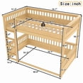 thumbnail image 3 of Bellemave Full Over Full Bunk Bed, Wood Bunk Bed Frame with 21.7" High Guardrail, Converts to 2 Individual Beds, Space Saving Floor Bunk Beds Design for Teen Adults,Natural, 3 of 8