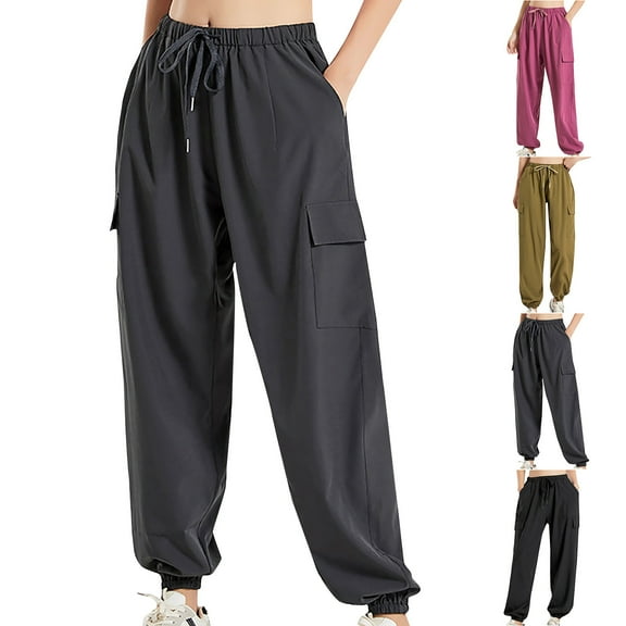Utoimkio Women's Casual Loose Sweatpants Drawstring Jogger Sweat Pants Cinch Bottom Summer Workout Running Lounge Trousers Pants with Pockets