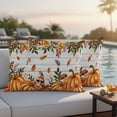thumbnail image 4 of Orange Yellow Pumpkin Fall Outdoor Waterproof Pillow Covers, Thanksgiving Leaves Botanical Wooden Decorative Rectangle Throw Pillowcase Sofa Cushion Sham for Patio/Couch/Chair, 20"x12" 2 Pack, 4 of 8