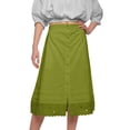 thumbnail image 1 of Moomaya Solid Cotton Skirts For Women Button Down A-Line Knee Length Skirts, 1 of 5