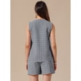 thumbnail image 3 of DARING DIVA Women's Gingham 2 Piece Outfits Beach Plaid Vest and Shorts Sets S Black, 3 of 6