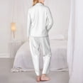 thumbnail image 5 of Junzan White Print Womens Pajama Sets,Long Sleeve Button Down For Women Pjs 2 Piece, 5 of 9