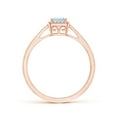 thumbnail image 2 of ANGARA Natural Classic Square Aquamarine Halo Ring in 14K Rose Gold for Women (Size-4mm) | March Birthstone, Birthday, Anniversary, Jewelry Gift for Women | Natural Aquamarine Ring, 2 of 8