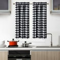 thumbnail image 2 of 2 Pcs Buffalo Plaid Tier Curtain, Gingham Rod Pocket Print Checkered Small Curtain, 2 of 6