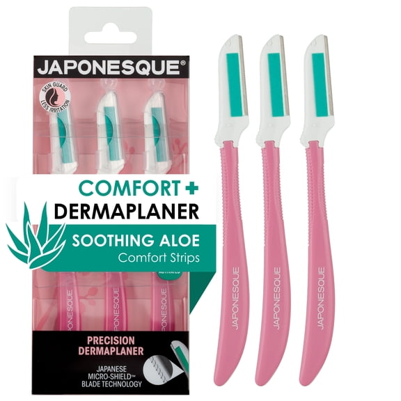 Japonesque Comfort Plus Precision Dermaplaner, 3 pack, Japanese Ultra-Precision Blades