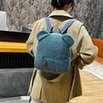 thumbnail image 6 of Xfvqtps Unisex Plush Backpack Cute Mini Kawaii Bear Ears Lamb Wool Adjustable Strap Lightweight Portable Bag Blue, 6 of 6