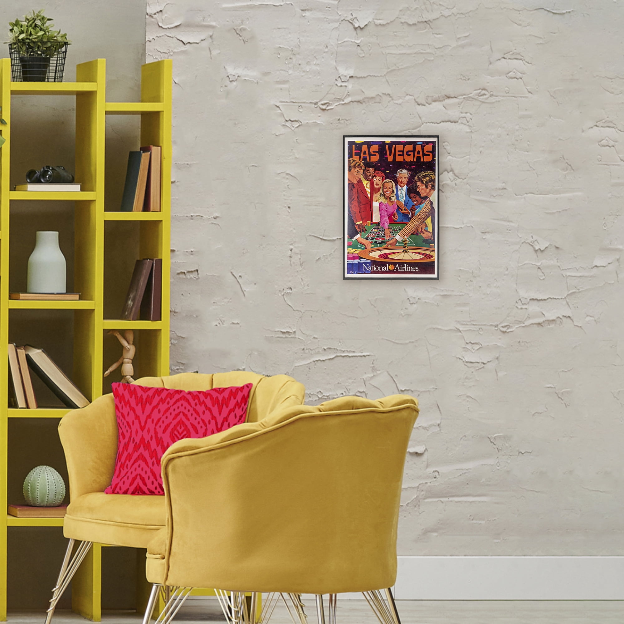 Stupell Industries Vintage Las Vegas Casino Black Framed Giclee Art, design by Vintage Posters