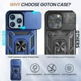 thumbnail image 3 of for iPhone 14 Pro Case with Screen Protector - Slide Camera Cover Phone Case with Ring Stand, Heavy Duty Military Grade Shockproof Rugged Bumper for iPhone 14 Pro Accessories Blue, 3 of 7