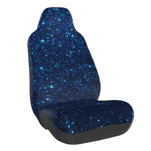Balery Sparkling Blue Glitter Funda de Asiento para Auto con Diseño - Cubierta Frontal Suave y Transpirable con Protector Antideslizante- 1 Unidad
