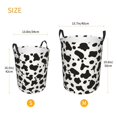 thumbnail image 3 of Circular Hamper Single Layer Laundry Basket Storage Basket Waterproof Single Layer Fabric With Handle Pe Support Strip Simple Cow Print Pattern, Vector Art Style_3 Small, 3 of 8