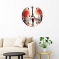 thumbnail image 3 of Soliyoahee Paris Eiffel Tower Romantic Wall Clock 10inch Wooden Round Modern Art Clock Silent Non-Tick Battery Powered for Home Kitchen Bedroom Bathroom, 3 of 6
