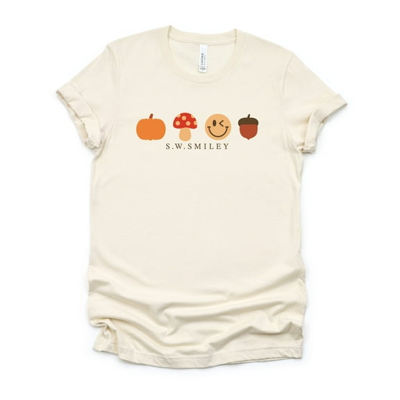 S.W.Smiley Fall Icons - Women's Short Sleeve Graphic T-Shirt