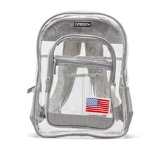 American Flag Clear Backpack, Stadium-Approved (gray)