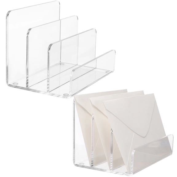 Acrylic Letter Sorter, Clear Desktop Organizers with 3 Compartments, Mail Holder Countertop Mail Organizer for Desk, Office Home Envelope Fill Bill Organizer