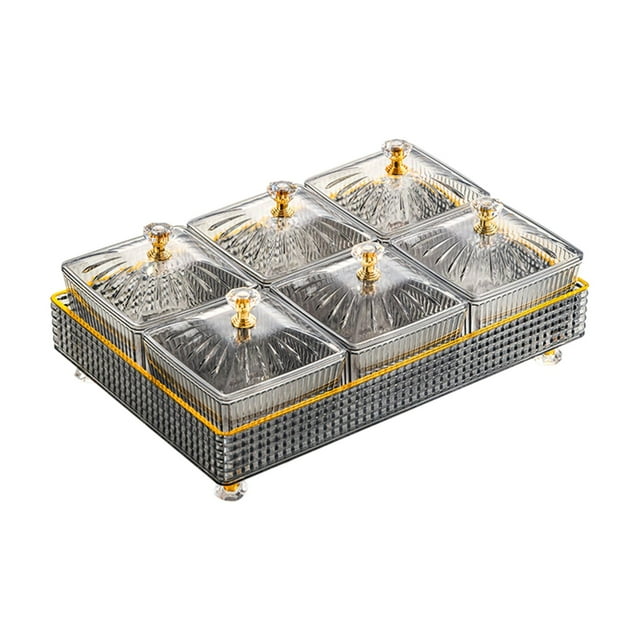 Platos para servir extraíbles Organizador de platos de frutas Plato de frutas Bandeja para condimentos de cocina Gris 6 Rejillas